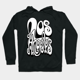 Los Angeles lettering art - white and black Hoodie